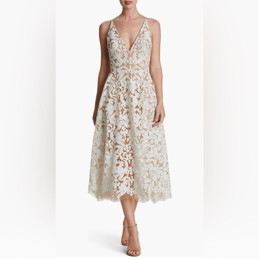 Dress the Population - Blair embellished fit & flair midi cocktail dress